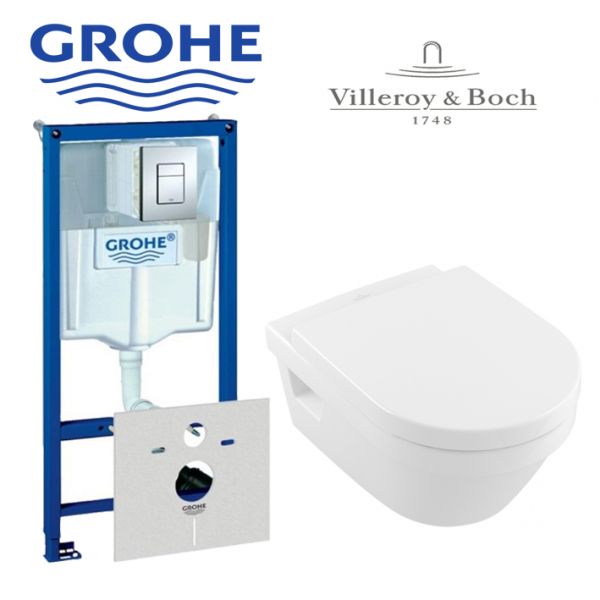 Villeroy & Boch konzolna wc šolja i Grohe ugradni vodokotlić