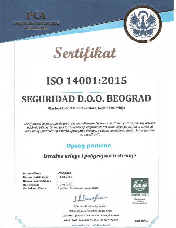 ISO 14001  Sistem menadžmenta zaštitom životne sredine
